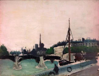 Skizze, Ansicht der Île Saint-Louis vom Quai Henri IV